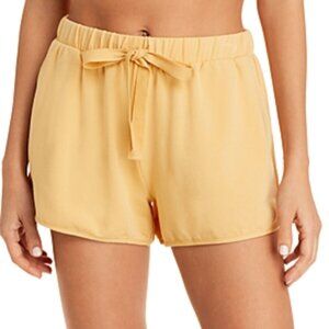 New Eberjey Blair Boardwalk French Terry Lounge Shorts Yellow Ochre